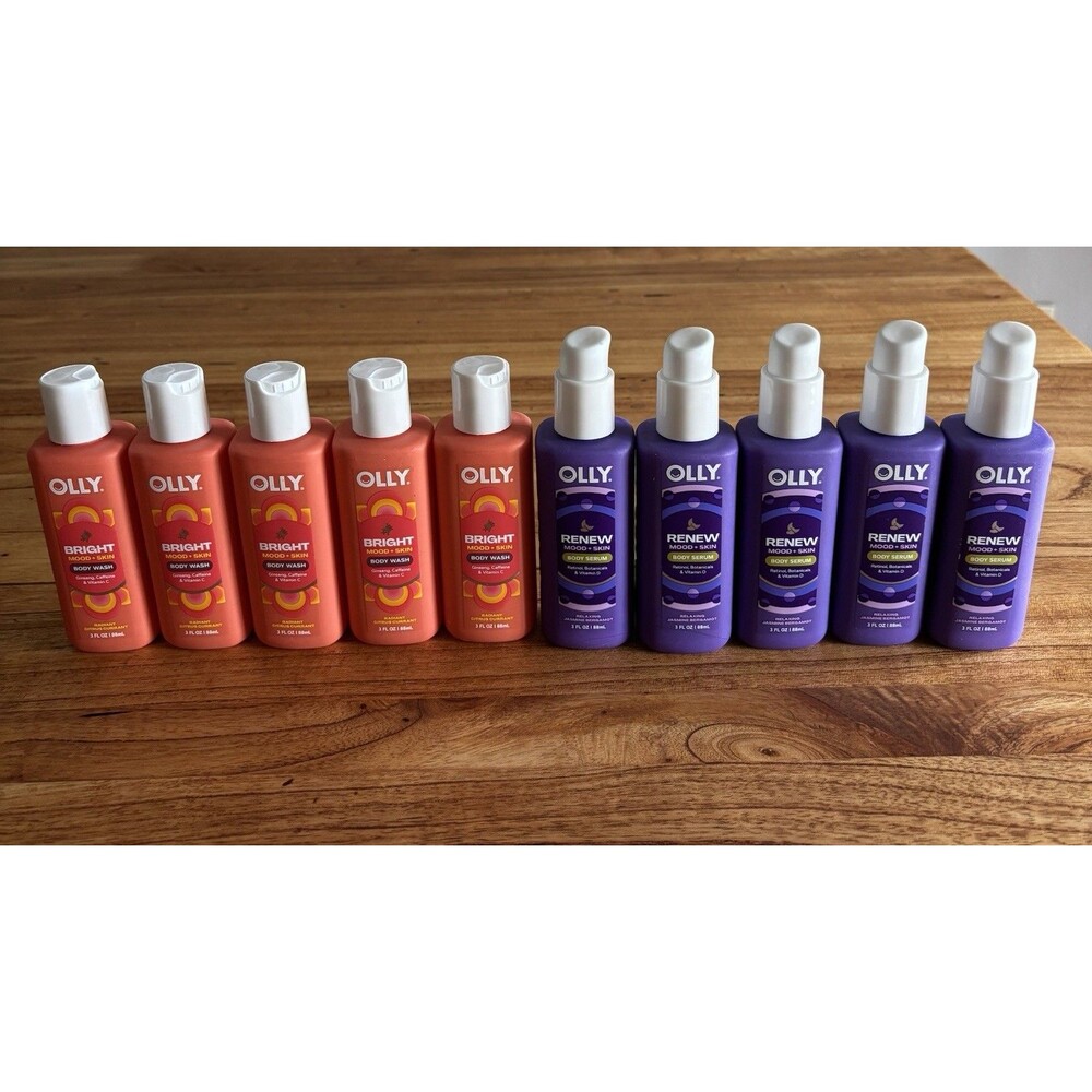 10 Pc Olly Bundle. 5 Renew Body Serum (3 oz) & 5 Bright Body Wash (3 oz)